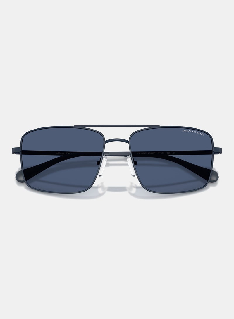 Armani Exchange Full Rim Square Sunglasses 2054S, 57, 6099, 80 - Image 4